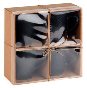 Kubki ceramiczne czarne 400 ml 4 szt