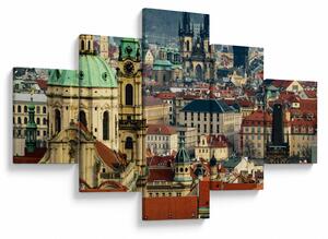 Obraz - Panorama Pragi (125x70 cm)