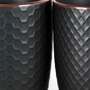 Kubki ceramiczne czarne 400 ml 4 szt