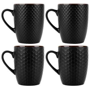 Kubki ceramiczne czarne 400 ml 4 szt