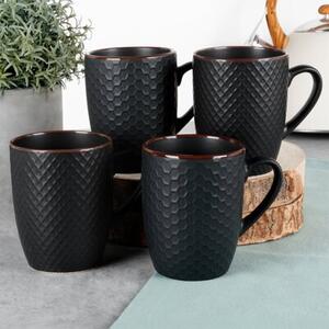 Kubki ceramiczne czarne 400 ml 4 szt