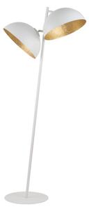 Lampa podłogowa pochylona biała dwie biało-złote kopuły 2xE27 15W Sfera Sigma Lighting