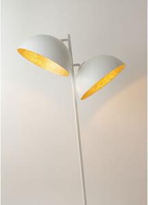 Lampa podłogowa pochylona biała dwie biało-złote kopuły 2xE27 15W Sfera Sigma Lighting