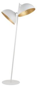 Lampa podłogowa pochylona biała dwie biało-złote kopuły 2xE27 15W Sfera Sigma Lighting