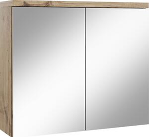 Szafka azienkowa z lustrem Toledo 80 x 60 cm db kasztanowy – szafka azienkowa z lustrem i 2 drzwiami