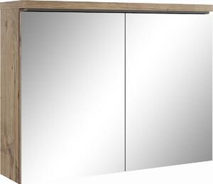Szafka azienkowa z lustrem Paso 80 x 60 cm db kasztanowy – szafka azienkowa z lustrem i 2 drzwiami