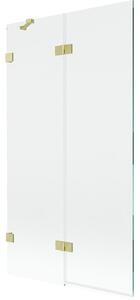 Mexen Lunar parawan nawannowy 2-skrzydłowy lewy 100 x 150 cm, transparent, złoty szczotkowany - 897-100-100-55-00-L