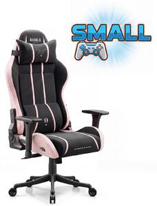Fotel gamingowy młodzieżowy Diablo X-One Small Size materiałowy, Akira Pink
