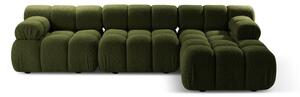 Zielony narożnik modułowy z materiału bouclé (prawostronny) Bellis – Micadoni Home