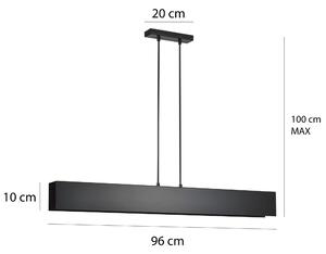 Gentor 4 Black 672/4 Oryginalna Lampa Wisząca Czarna Loft Regulowana Metalowa Design