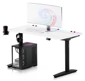 Elektryczne biurko dla graczy RGB Diablo X-Forge, 140x70 cm, biało-czarne