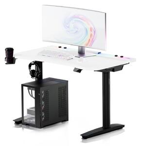 Biurko gamingowe elektryczne RGB Diablo X-Forge, 120x70 cm, biało-czarne