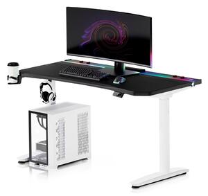 Elektryczne biurko dla graczy RGB Diablo X-Forge, 140x70 cm, czarno-białe