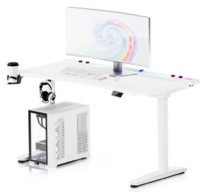 Elektryczne biurko dla graczy RGB Diablo X-Forge, 140x70 cm, białe
