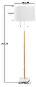 Lampa stojąca podłogowa klasyczna biała owalny abażur włączniki na łańcuszkach 2xE27 15W FOGO Light Prestige