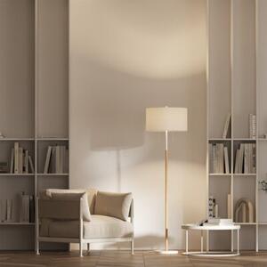 Lampa stojąca podłogowa klasyczna biała owalny abażur włączniki na łańcuszkach 2xE27 15W FOGO Light Prestige