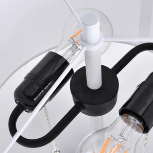Lampa stojąca podłogowa klasyczna biała owalny abażur włączniki na łańcuszkach 2xE27 15W FOGO Light Prestige