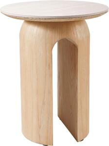 Jesionowy stolik z ceramicznym blatem o średnicy 45 cm