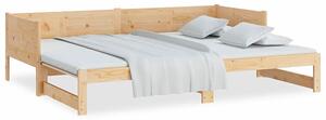 Łóżko rozsuwane z naturalnego drewna 2x(80x200) cm - Randy 3X