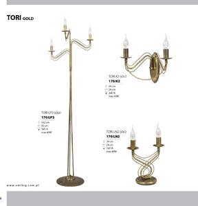 Tori Lp3 Gold 170/Lp3 Klasyczna Lampa Podłogowa Złota