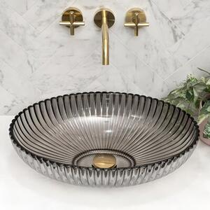 Umywalka nablatowa HYDROSAN BRILLANT3-BL-PL-510 Owalny Czarno - Platynowy połysk