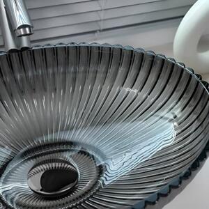 Umywalka nablatowa HYDROSAN BRILLANT3-BL-PL-510 Owalny Czarno - Platynowy połysk