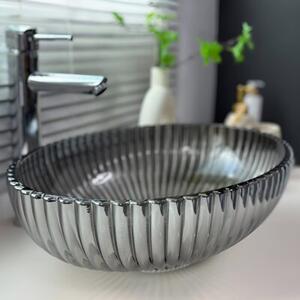 Umywalka nablatowa HYDROSAN BRILLANT3-BL-PL-510 Owalny Czarno - Platynowy połysk