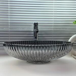 Umywalka nablatowa HYDROSAN BRILLANT3-BL-PL-510 Owalny Czarno - Platynowy połysk