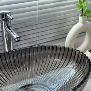 Umywalka nablatowa HYDROSAN BRILLANT3-BL-PL-510 Owalny Czarno - Platynowy połysk