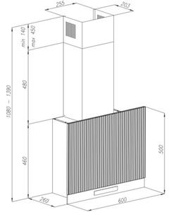 Okap VDB ILS 60 C2H BiaÅy 690m3/h 62dB klasa A