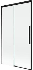 Mexen Rox parawan nawannowy 2-skrzydłowy rozsuwany 100 x 150 cm, transparent, czarny - 8C9-100-001-70-00