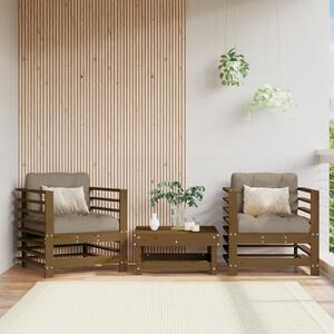 Krzesła ogrodowe, 2 szt., miodowy brąz, lite drewno sosnowe