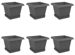 Doniczki 6 pcs Czarny 20 x 20 x 16 cm Z tworzywa sztucznego