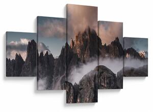 Obraz - Włoskie Dolomity ukryte we mgle (125x70 cm)
