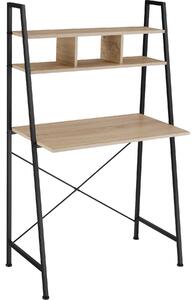 Tectake biurko exeter 85,5x46,5x140cm - drewno industrialne jasne, dąb sonoma