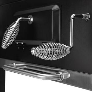 Grill ogrodowy węglowy GOCKOWIAK Mejor Zamykany, kółka, półki boczne, termometr
