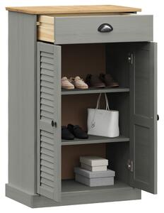 Szafka na buty VIGO, szara, 60x35x96 cm, lite drewno sosnowe