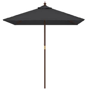 Parasol ogrodowy na drewnianym słupku, czarny, 198x198x231 cm