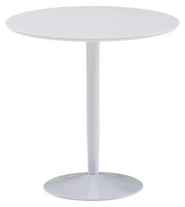 Stół do jadalni okrągły 75x75x74 cm mały stół kuchenny biały wysoki połysk | Wohnling