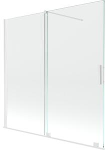Mexen Velar parawan nawannowy 2-skrzydłowy rozsuwany 160 x 150 cm, transparent, biały - 896-160-000-01-20