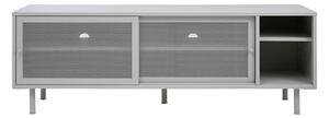 Szara metalowa szafka pod TV 160x55x45 cm Veep – Unique Furniture