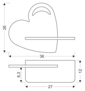 Kinkiet HEART niebieski LED 1x5W 250lm wym:26x36x12cm IP20 Candellux