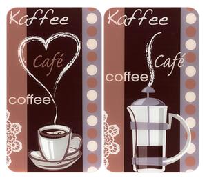 Zestaw 2 szklanych płyt ochronnych na kuchenkę Maximex Coffee, 52x30 cm