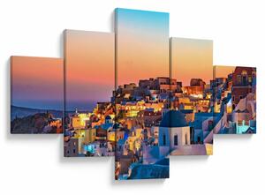 Obraz - Santorini o zmierzchu (125x70 cm)