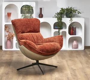 Designerski fotel z grubą poduszką cynamon | Umeblowana.com