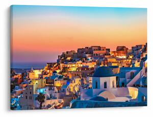 Obraz - Santorini o zmierzchu (70x50 cm)