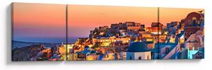 Obraz - Santorini o zmierzchu (170x50 cm)