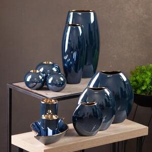 Wazon EUROFIRANY Amora 1 19 x 12 x 35 cm Granatowy