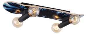 Lampa ścienna czarna z niebieskim 80 cm - Skateboard
