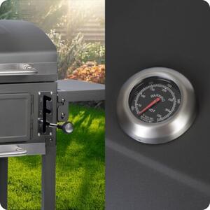 Grill węglowy ogrodowy Berdsen BD-892 żeliwny ruszt z pokrywą popielnik + termometr